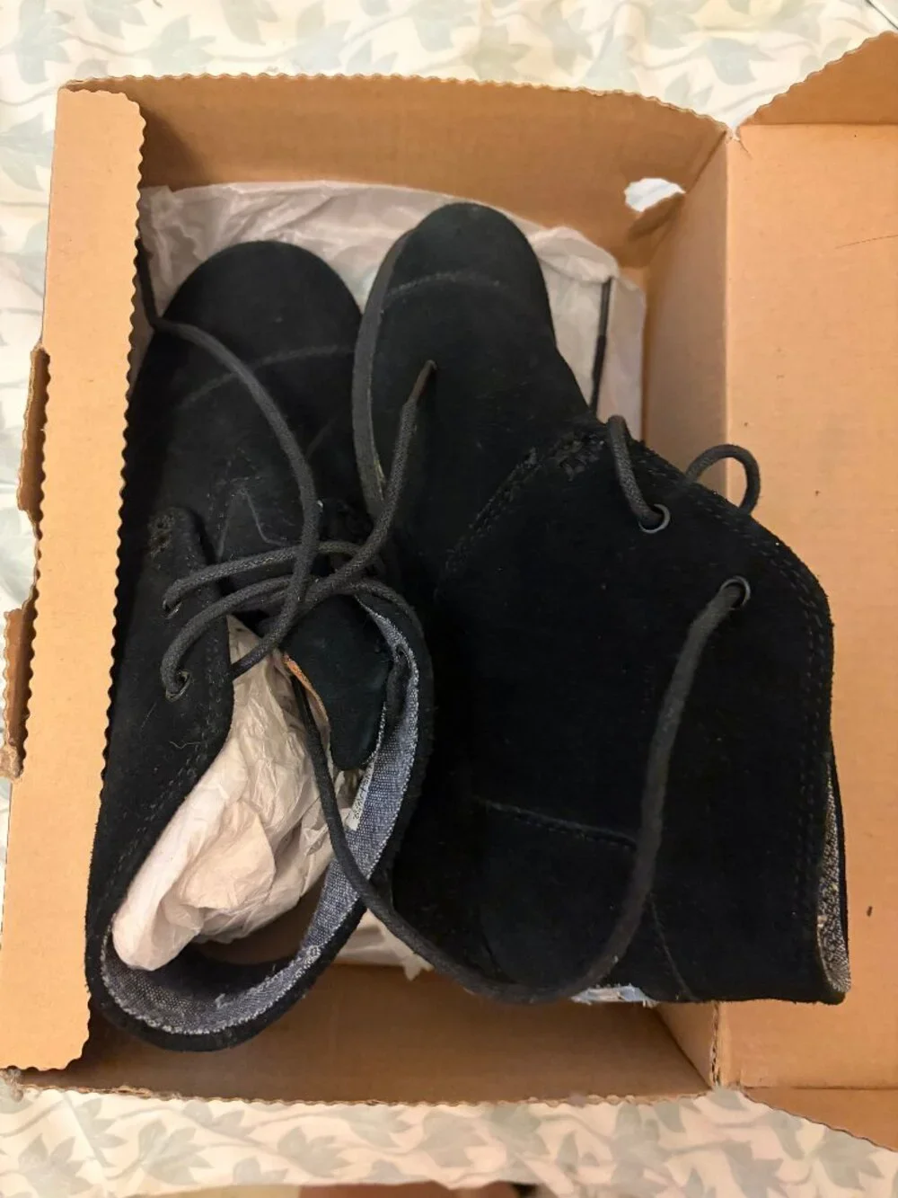 Toms Youth Black Wedge Shoes